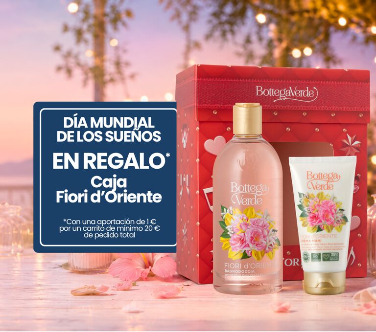 D&Iacute;A MUNDIAL DE LOS SUE&Ntilde;OS. SOLO HOY UN REGALO DE SUE&Ntilde;O. DE REGALO, 1 euro de contribuci&oacute;n en el PAQUETE FLORES DE ORIENTE con un pedido m&iacute;nimo de 20 euros