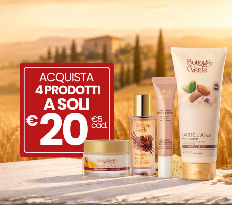 SPECIALE RIENTRO 4 PRODOTTI A 20 EURO (se acquisti 4 cosmetici della selezione)