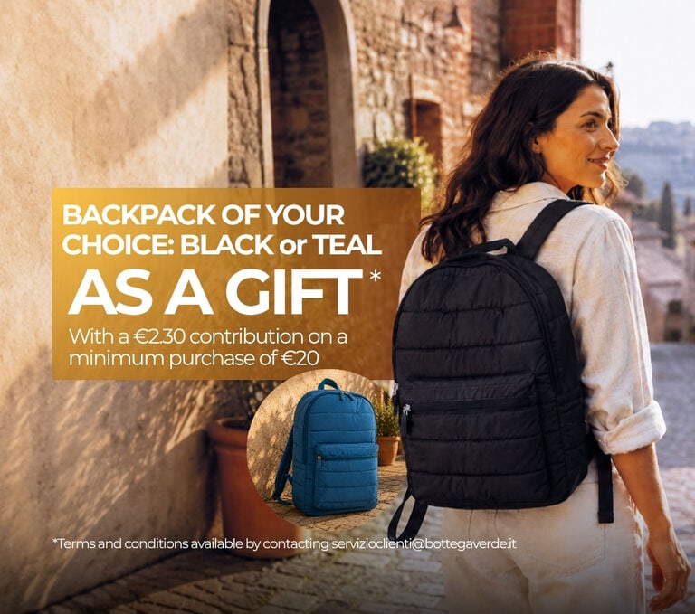 FREE BACKPACK* choose from 2 colors, contribution &euro;2.30