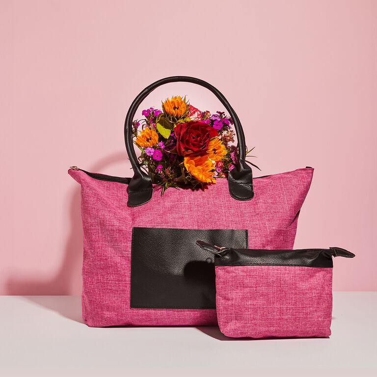 🌸 Set de primavera: Bolsa de la compra+Pochette