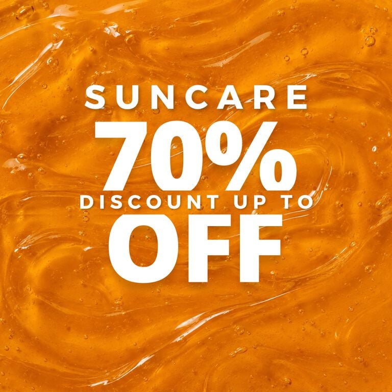 Suncare products with discounts of up to 70%