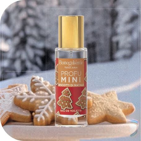 ProfuMINI Bottega Verde al gusto Biscotti di natale accanto a biscotti di Natale