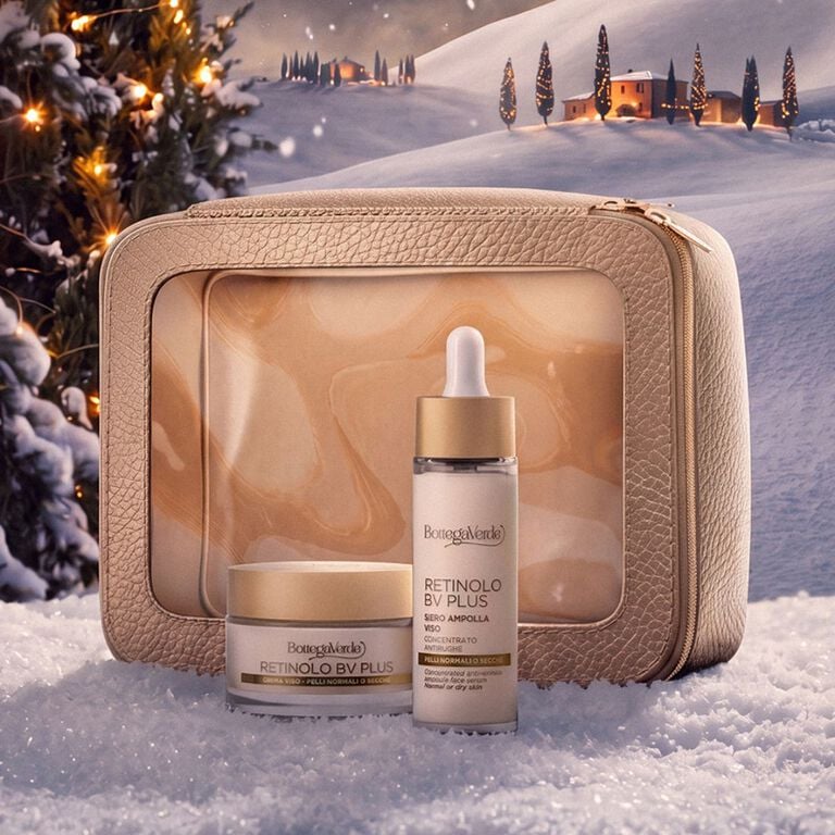 crema viso, siero ampolla e beauty-case