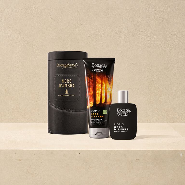 Box Nero d'Ambra, bagnoschiuma e eau de toilette