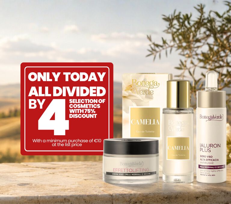 HAPPY SUNDAY ONLY TODAY EVERYTHING DIVIDED BY 4 (with a minimum order of 10 euros at list price)