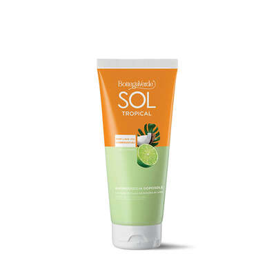 SOL Tropical - Aftersun bath and shower gel - for velvety skin - with Coconut milk and Lime extract (200 ml) - does not wash away your tan