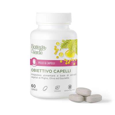 Pelle & capelli - Obiettivo capelli - Integratore alimentare a base di estratti vegetali di Miglio, Olivo ed Equiseto (60 compresse)