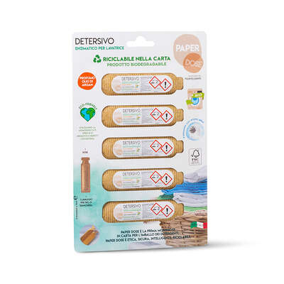 PAPER DOSE - Detersivo enzimatico per lavatrice olio di Argan