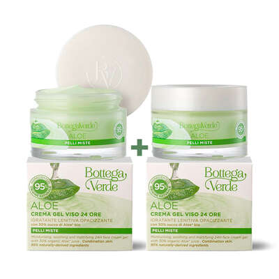 Offer 2 pieces - Aloe - 24H face cream gel - moisturising, soothing and mattifying - with 30% organic Aloe* juice (50 ml) - combination skin