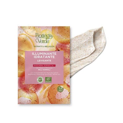 Estratti di bellezza - 2 in 1 Scrub Mask - with Peach and Apricot - brightening, moisturizing, smoothing - normal skin (8 ml)