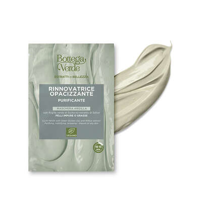 Estratti di bellezza - Maschera Argilla - con Argilla verde di Sicilia ed estratto di Salice -  riequilibrante, rinnovatrice, opacizzante - pelli impure o grasse