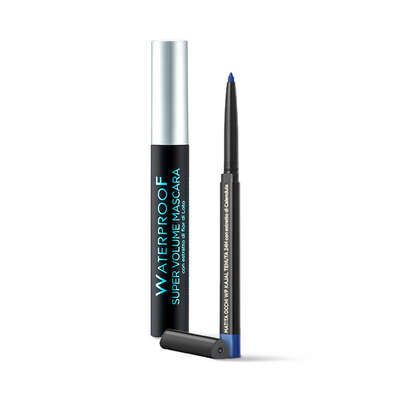 Mascara waterproof + Eye pencil waterproof - electric blue