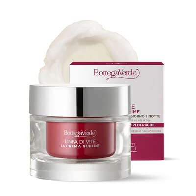 Sublime cream - Day and night anti-wrinkle face treatment - filler effect on all types of wrinkles - 2-PEPTIDE LINFA COMPLEX with Peptides and Vine Sap (50 ml) - all skin types