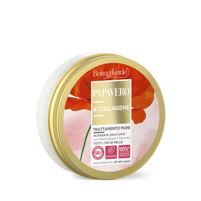 Papavero e Collagene - Trattamento mani - nutriente idratante - con Phytocollagen ed iperfermentato di Papavero di Tenuta Bottega Verde - tutti i tipi di pelle