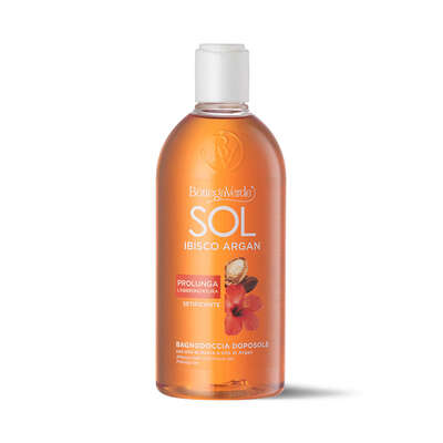SOL Ibisco Argan - Bagnodoccia doposole - setificante - con olio di Ibisco e olio di Argan - prolunga l'abbronzatura