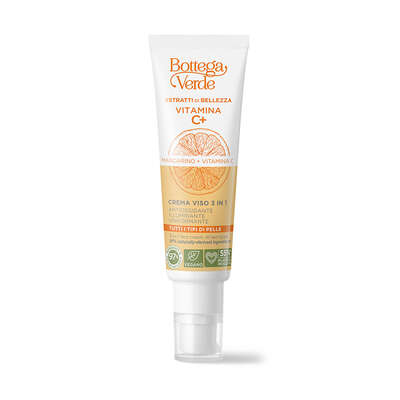 Estratti di bellezza - Vitamina C+ - Crema viso 3 in 1 - Mandarino Vitamina C- antiossidante, illuminante, uniformante - tutti i tipi di pelle