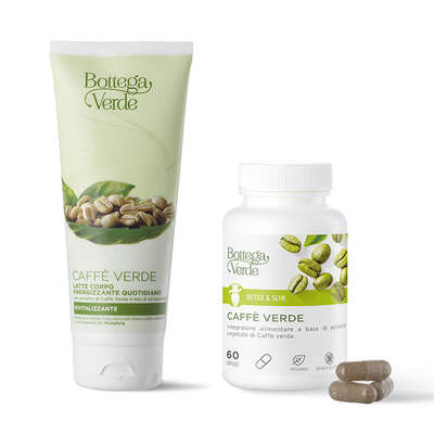 Offerta Caffè Verde: Latte corpo energizzante  + Integratore alimentare a base di estratto vegetale di Caffè verde