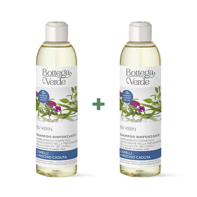 Offerta 2 pezzi  BV Krin - Shampoo rinforzante - complemento cosmetico coadiuvante nella prevenzione della caduta* dei capelli - con 8 piante vitali - capelli a rischio caduta