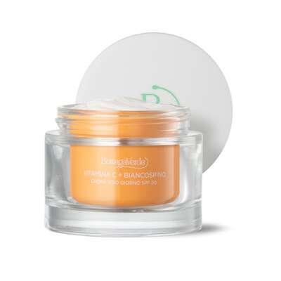 Vitamina C + Biancospino - Crema viso giorno idratante antimacchia SPF50 - con Vitamina C, Biancospino e Cybright - riduce l'intensit&agrave; delle macchie