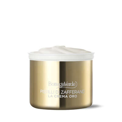 The golden cream - Day and night face treatment refill - 10-way global anti-wrinkle anti-aging action - with SAFFRON-IDE PRO AGE with Ceramides and hyperfermented Saffron extract (50 ml)