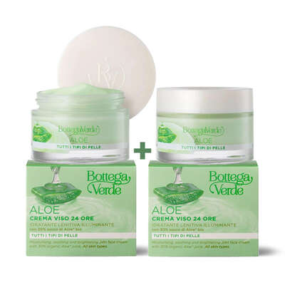 Offer 2 pieces Aloe - 24H face cream - moisturising, soothing and brightening - with 30% organic Aloe* juice (50 ml) - for all skin types