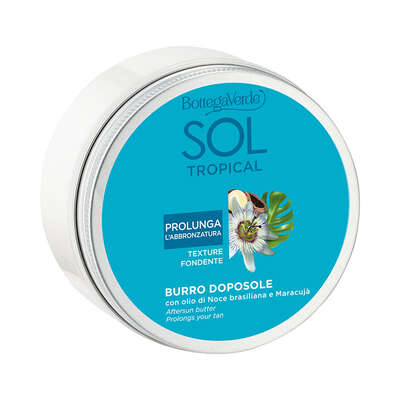SOL Tropical - Burro doposole - nutre ed intensifica l'abbronzatura - con olio di Noce brasiliana e Maracuja - prolunga l'abbronzatura - texture fondente