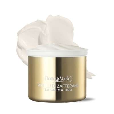 The golden cream - Day and night face treatment refill - 10-way global anti-wrinkle anti-aging action - with SAFFRON-IDE PRO AGE with Ceramides and hyperfermented Saffron extract (50 ml)