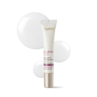 Ialuron Plus - Crema contorno occhi, antirughe, effetto filler *, con acido Ialuronico ed estratti di fiori Bianchi, SPF 15 - pelli normali o secche