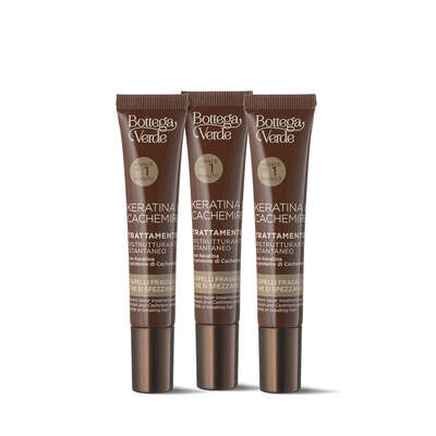 Keratina e Cachemire - Instant repair treatment - with Keratin and Cashmere protein (3x15 ml) - acts in 1 minute - brittle or breaking hair
