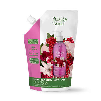 Pepe rosa - Recarga maxi de jabón de manos con extracto de Pimienta rosa (750 ml)