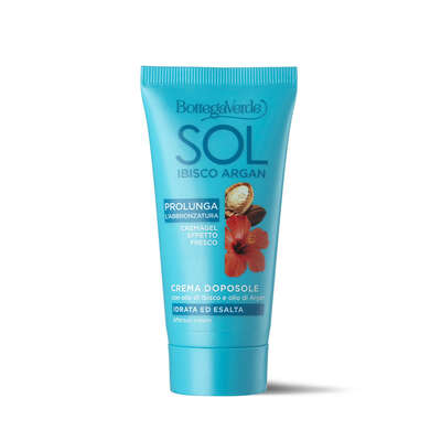 SOL Ibisco Argan - Aftersun cream - moisturises and enhances your tan - with Hibiscus Oil and Argan Oil (50 ml) - prolongs your tan - fresh effect gel cream