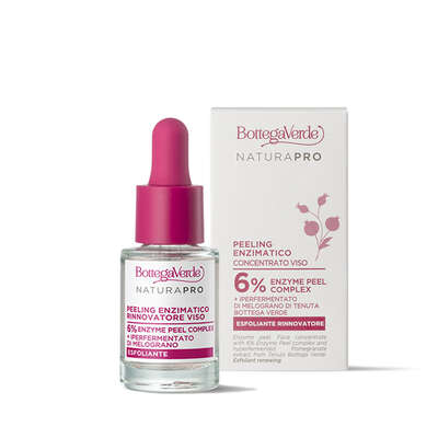 Peeling enzimático renovador - concentrado facial - con un 6 % de Enzyme Peel complex e hiperfermentado de Granada de la finca Tenuta Bottega Verde (15 ml) - exfoliante
