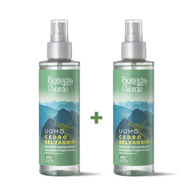 Offerta 2 pezzi  UOMO - Cedro selvaggio -  Parfum deodorant con estratto di legno di Cedro