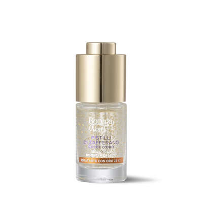 Golden Drops - Glow-boosting face serum - moisturizing with 23 kt gold - with hyperfermented extract of Saffron Flowers and Threads and Hyaluron complex (10 ml)