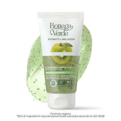 Estratti di bellezza - Scrub - 2-in-1 Mask - Green Apple and Kiwi - Exfoliating and purifing -  Combination or oily skin (75 ml)