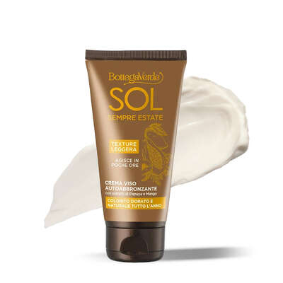 SOL Sempre Estate - Crema viso autoabbronzante con estratti di Papaya e Mango -  colorito dorato e naturale tutto l'anno