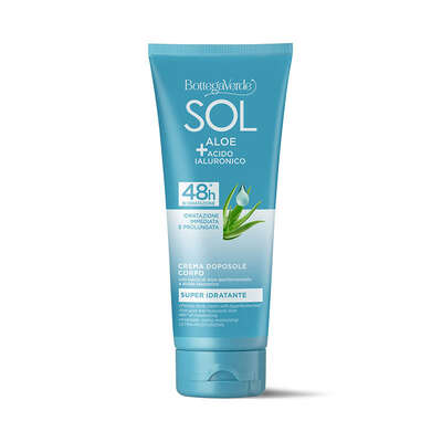 SOL Aloe Acido Ialuronico - Crema doposole - super idratante - con succo di Aloe iperfermentato e Acido Ialuronico - 48h* di idratazione - idratazione immediata e prolungata