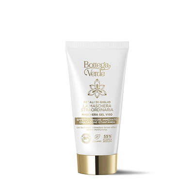 Petali di Giglio - La maschera straordinaria - Maschera gel viso - effetto tensore immediato idratazione istantanea - Hya-Lilium Complex<TM/> con Acido Ialuronico a 4 pesi molecolari e iperfermentato di Giglio Bianco di Tenuta Bottega Verde (50 ml) - tutti i tipi di pelle
