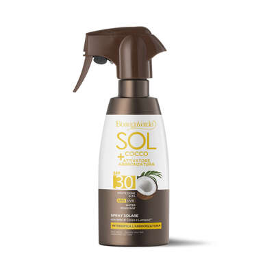 SOL Cocco + Tan Activator - Sun spray - boosts your tan - with Coconut Milk and Lumipod (200 ml) - water resistant - high protection SPF30