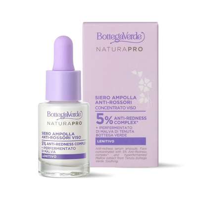 Anti-redness serum ampoule - face concentrated - with 5% Anti-Redness complex* and hyperfermented Mallow extract from Tenuta Bottega Verde (15 ml) - soothing
