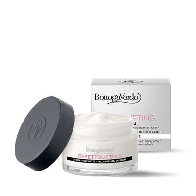Effetto Lifting - Anti-ageing night cream, instant* lifting effect, with hyaluronic acid and Lotus flower extract (50 ml) - for normal and dry skin