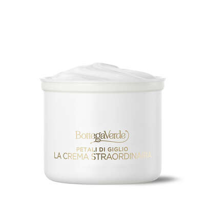 An extraordinary cream - Day and night face treatment refill - plumping, anti-wrinkle and in-depth moisturizing effect - Hya-Lilium Complex¿ with Hyaluronic Acid with 4 molecular weights and hyperfermented extract of White Lily from Tenuta Bottega Verde (50 ml) - all skin types