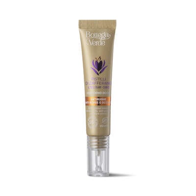 El Elixir de Oro - Contorno de ojos - Antiarrugas y antibolsas y ojeras - con SAFFRON-IDE PRO AGE con Ceramidas e hiperfermentado de Azafrán (10 ml)