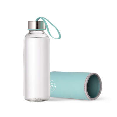 Glass drinking bottle with neoprene cover (400 ml)