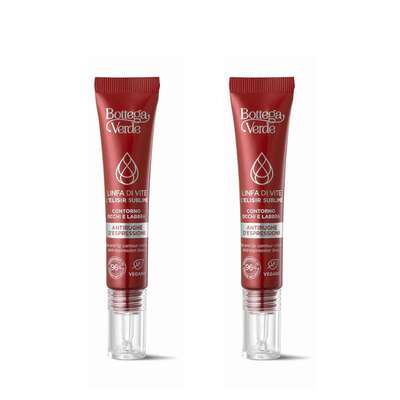 2 pieces Offer Linfa di Vite - Sublime elixir - Eye and lip contour - combats expression lines - 2-PEPTIDE LINFA COMPLEX with Peptides and Vine Sap (10 ml) - all skin types