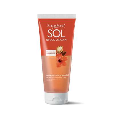 SOL Ibisco Argan - Bagnodoccia doposole - setificante - con olio di Ibisco e olio di Argan - prolunga l'abbronzatura