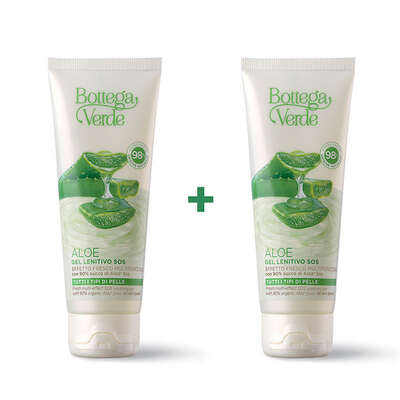 Offerta 2 pezzi ALOE - Gel fresco - Gel lenitivo SOS - effetto fresco multifunzione - con 90% succo di Aloe* bio - tutti i tipi di pelle