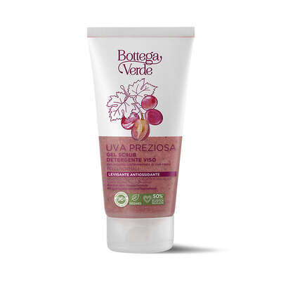 Uva Preziosa - Gel scrub detergente - levigante antiossidante - con estratto iperfermentato di Uva rossa - pelli normali