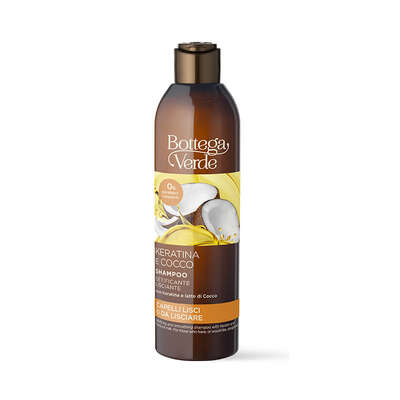 Keratina e Cocco - Champú suavizante alisador - con Keratina y leche de Coco (250 ml) - cabellos lisos o por alisar
