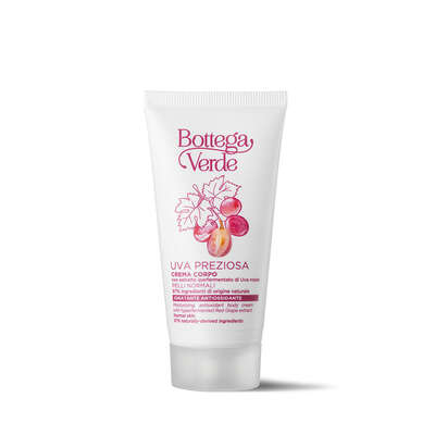Uva Preziosa - Crema corpo - idratante antiossidante - con estratto iperfermentato di Uva rossa - pelli normali